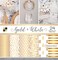 DCWV Single-Sided Cardstock Stack 12"X12" 24/Pkg-Gold & White, 12 Des/2 Each, Half W/Foil